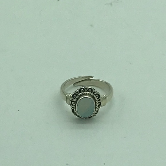 925 Silver Gemstone Adjustable Ring - Picture 2 of 3